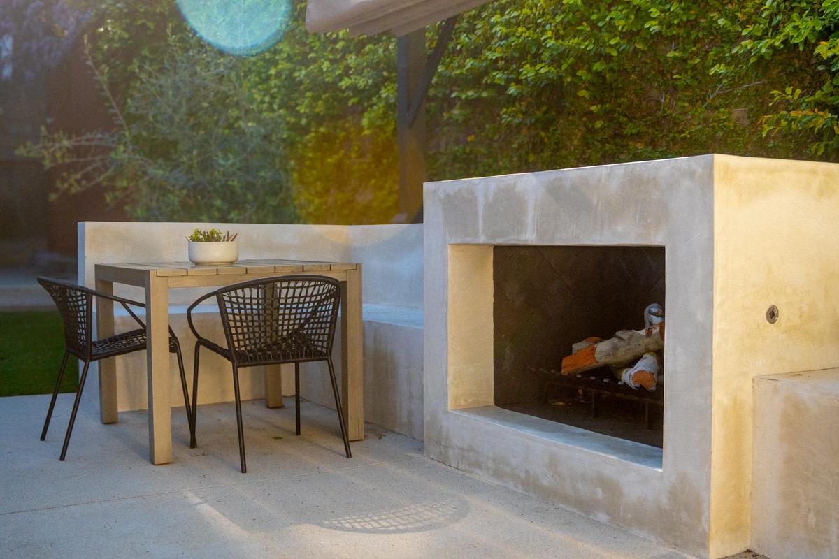Refined patio and outdoor living space with modern finishes